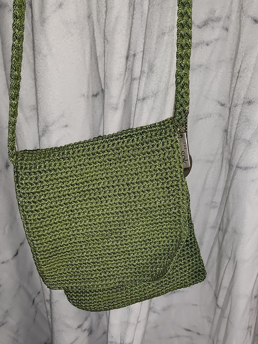 The Sak Olive Green Crochet Crossbody Bag